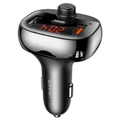 Transmitery FM - USAMS Zestaw głośnomówiący C25 50W z transmiterem FM, Bluetooth, MP3, 2xUSB / USB-C czarny/black CC143TC01 (US-CC143) - miniaturka - grafika 1