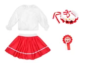 Dresy i komplety dla dziewczynek - ZESTAW NARODOWY BIAŁO-CZERWONY 134-140 4el - miniaturka - grafika 1
