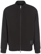 Bluzy męskie - Armani Exchange Męska bluza z długimi rękawami, Comfy Fit, zapinana na zamek błyskawiczny, Schwarz, M - miniaturka - grafika 1