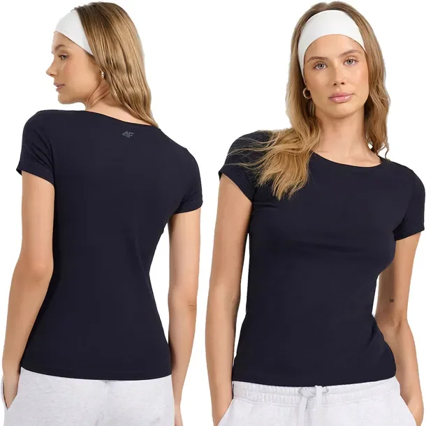Koszulka Damska 4F T-shirt Bluzka Bawełniana Okrągły Dekolt F731-30S-XL
