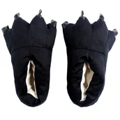 Kapcie damskie - Kapcie Pluszowe Czarne - miniaturka - grafika 1