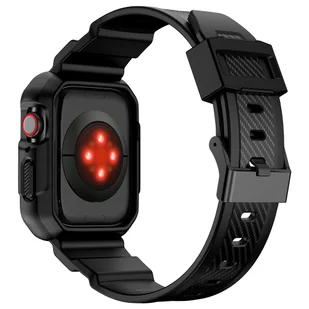 Kingxbar CYF537 2w1 pancerne etui Apple Watch SE, 8, 7, 6, 5, 4, 3, 2, 1 (45, 44, 42 mm) z paskiem czarne - Akcesoria do smartwatchy - miniaturka - grafika 7