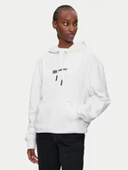 Bluzy damskie - Karl Lagerfeld Jeans Bluza 246J1802 Biały Relaxed Fit - miniaturka - grafika 1