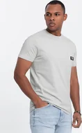 Koszulki męskie - Ombre Casualowy t-shirt męski z naszytą kieszonką - bladozielony V2 OM-TSCT-0109 XL - miniaturka - grafika 1