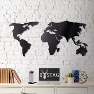 Dekoracje domu - Metalowa dekoracja ścienna Black Map, 60x120 cm - miniaturka - grafika 1