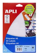 Etykiety do drukarek - Apli Lables A5 Print & Write 31 x 100 mm białe 136pieza (S) – etykiety samoprzylepne (białe, A5, 100 mm, 31 mm, 190 x 125 x 6 mm, 136 sztuk (S)) - miniaturka - grafika 1