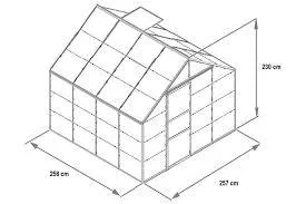VITAVIA szklarnia ogrodowa MERKUR 6700, srebrna (6,7 m2; 2,57 x 2,58 m) + baza - Szklarnie ogrodowe - miniaturka - grafika 2