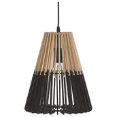 Lampy sufitowe - Beliani Lampa wisząca Lampa wisząca bambusowa jasne drewno czarny CAVALLA 229098 - miniaturka - grafika 1