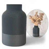 Wazony i flakony - Wazon na kwiaty nietłukący 20 cm Nowoczesny wazon grafitowy Dekoracja domu - miniaturka - grafika 1