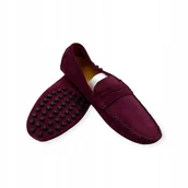 Mokasyny męskie - Mokasyny męskie zamszowe Old Money 41 - miniaturka - grafika 1