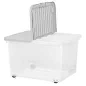 Pojemniki przemysłowe - POJEMNIK DO PRZECHOWYWANIA NA KOŁACH WHAM 44L - miniaturka - grafika 1