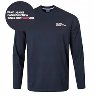 Koszulki męskie - LONGSLEEVE Męski Koszulka z Długim Rękawem Bawełniana GRANAT 3XL Pako Jeans - miniaturka - grafika 1