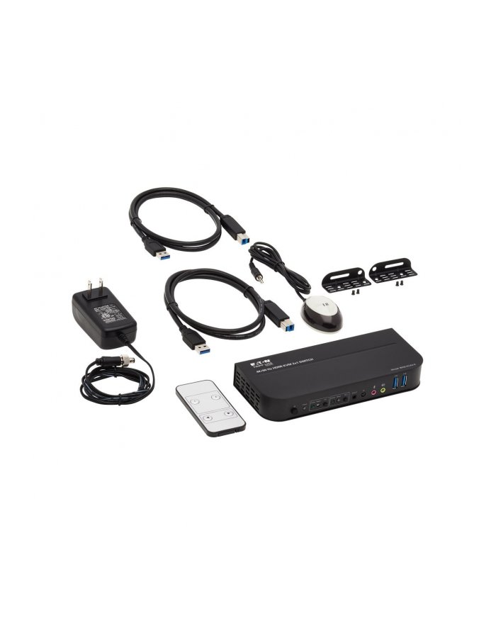 EATON TRIPPLITE 2-Port HDMI/USB KVM Switch 4K 60Hz HDR HDCP 2.2 IR USB Sharing USB 3.0 Cables B005-HUA2-K