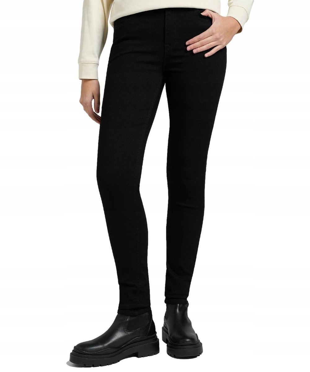 Jeansy Lee Scarlett High 112144180 L626SH47 Black Rinse W 25 / L 31