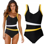 Stroje kąpielowe - JEDNOCZĘŚCIOWY STRÓJ KĄPIELOWY MODNY WYSZCZUPLAJĄCY KOSTIUM MODELUJĄCY XL - miniaturka - grafika 1