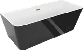 Wanny - Mexen Volta wanna wolnostojąca przyścienna 150 x 75 cm, biała/czarna, przelew złoty - 51131507575-50 - miniaturka - grafika 1