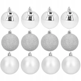 12x Bombka bombki choinkowe na choinkę plastikowe ozdoby świąteczne zestaw - Bombki - miniaturka - grafika 1