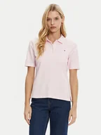 Koszulki i topy damskie - Tommy Hilfiger Polo 1985 WW0WW43224 Różowy Regular Fit - miniaturka - grafika 1