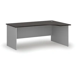 Biurko narożne PRIMO GRAY, 1800 x 1200 mm, prawe, szary/wenge - Biurka - miniaturka - grafika 1
