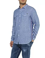 Koszule męskie - Replay Męska koszula rekreacyjna, niebieski (Light Blue 10), S - miniaturka - grafika 1