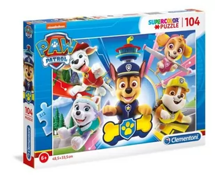 Puzzle super color Psi Patrol Clementoni - 104 elementów - Puzzle - miniaturka - grafika 1
