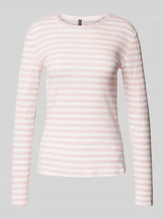 Bluzka z długim rękawem o kroju slim fit z mieszanki bawełny ekologicznej model ‘RUKA’ - Bluzki damskie - miniaturka - grafika 1