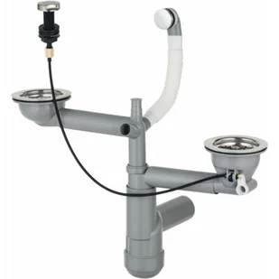 Deante Space-Saver Lux Syfon do zlewozmywaka granitowego 1,5 i 2-komorowego stal ZXY9918 - Syfony - miniaturka - grafika 1