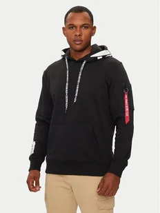 Alpha Industries Bluza 126803 Czarny Regular Fit - Bluzy męskie - miniaturka - grafika 1