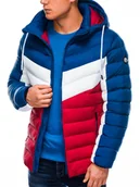 Kurtki męskie - Kurtka męska zimowa pikowana - czerwona C418 - miniaturka - grafika 1