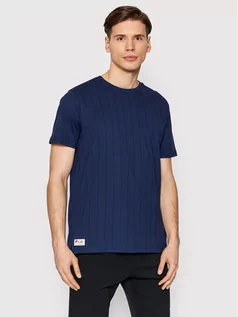 Koszulki męskie - Fila T-Shirt Tanum Aop Pinstripe FAM0027 Granatowy Regular Fit - grafika 1