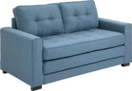 Sofy i kanapy - HOMCOM Rozkładana sofa 2-osobowa Sofa z tkaniny Sofa z funkcją spania Zestaw wypoczynkowy Drewno kauczukowe w dotyku Niebieski 147,5 x 75 x 85 cm - miniaturka - grafika 1