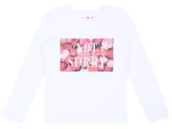 Bluzki damskie - Biała bluzka z długim rękawem, czerwone róże 12-13 lat 158 cm - miniaturka - grafika 1