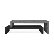 Szafki RTV - Podwójna czarna szafka pod TV z dekorem betonu TemaHome Cliff, 125x20 cm - miniaturka - grafika 1