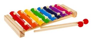 Drewniane cymbałki dla dzieci 3+ Pierwszy instrument muzyczny Tęczowe blaszki + pałeczki - Instrumenty muzyczne dla dzieci - miniaturka - grafika 1