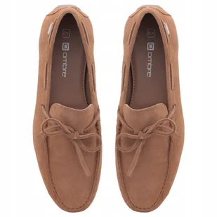 Mokasyny buty męskie skórzane z rzemykiem driver brązowe V3 OM-FOCS-0150 43 - Mokasyny męskie - miniaturka - grafika 1