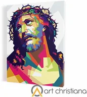 Ikony i obrazy sakralne - Obraz religijny z Chrystusem w koronie cierniowej, płótno canvas - miniaturka - grafika 1