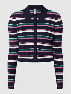 Swetry damskie - Kardigan krótki ze wzorem w paski model ‘Barbora’ - grafika 1