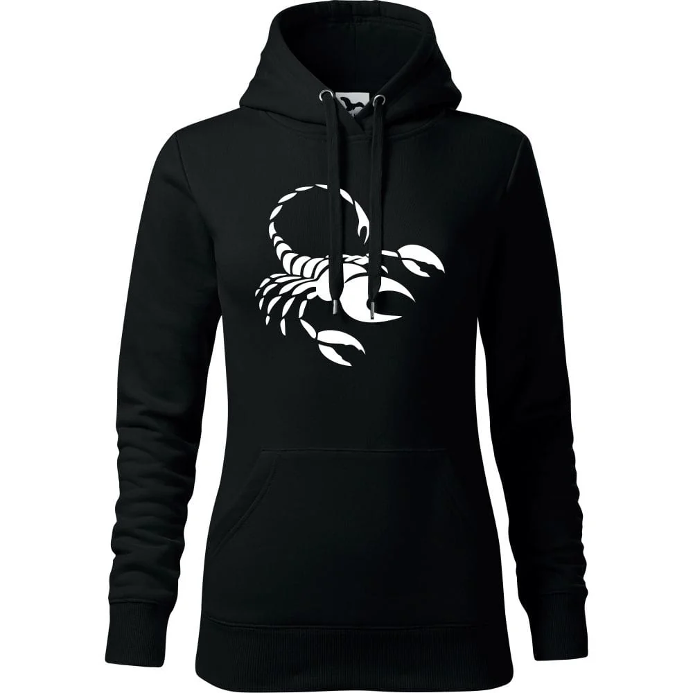 Damska Bluza Z Kapturem - Znaki Zodiaku - Skorpion Czarny 2xl