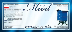 Etykiety na Miód Prosto z Ula (100szt) - wzór E87 - Akcesoria do hodowli zwierząt - miniaturka - grafika 1