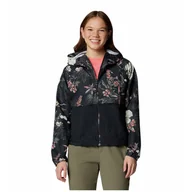Kurtki i kamizelki sportowe damskie - Damska kurtka wiatrówka Columbia Spire Valley™ Printed Windbreaker Rozmiar: L / Kolor: czarny - miniaturka - grafika 1