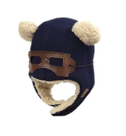 Czapki damskie - Czapka Teddy zimowa, granatowa 44 - miniaturka - grafika 1