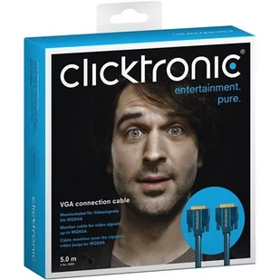 Clicktronic 70353 VGA connection cable, 5 m 70353 - Kable komputerowe i do monitorów - miniaturka - grafika 2