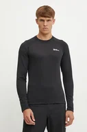 Bielizna sportowa męska - Jack Wolfskin longsleeve funkcyjny Infinite Warm kolor czarny A60322 - miniaturka - grafika 1
