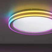 Lampy sufitowe - Paul Neuhaus Lampa sufitowa biała z diodą LED i pilotem - Rynek - miniaturka - grafika 1