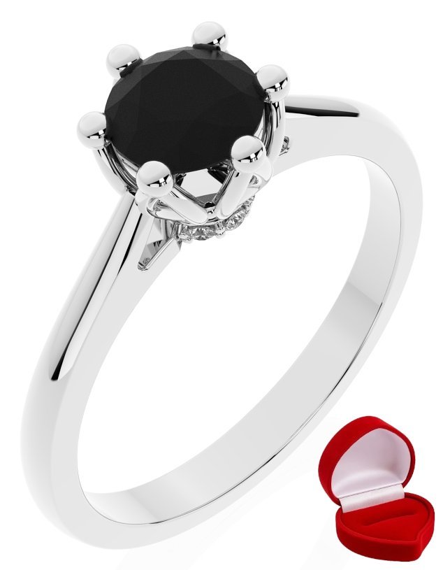 ZŁOTY PIERŚCIONEK ZARĘCZYNOWY 585 14k BRYLANT CZ. 0,50 ct BIAŁE ZŁOTO R8