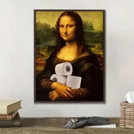 Dekoracje domu - Plakat A3 w ramie dekoracja pokoju Art Mona Lisa humor zabawny plakat - miniaturka - grafika 1