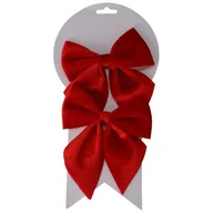 Ozdoby bożonarodzeniowe - Kokarda dekoracyjna welurowa czerwony 2 sztuki 12 x 13 cm - miniaturka - grafika 1