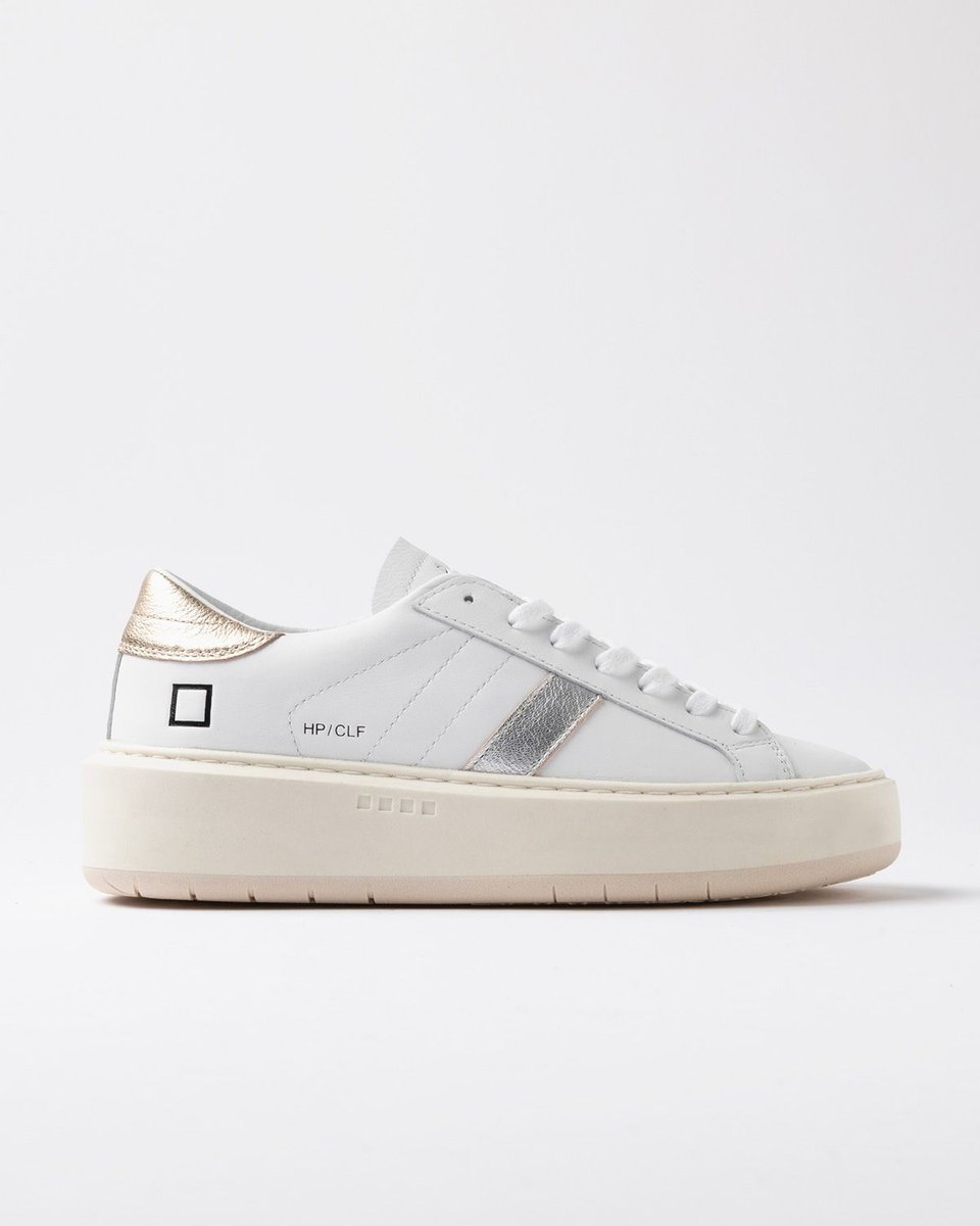 sneakers donna date w431-hp-ca-tl hill platform calf white laminated