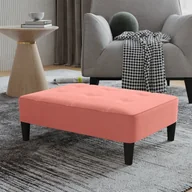 Pufy i podnóżki - shumee shumee Podnóżek różowy 78x56x32 cm tapicerowany aksamitem - miniaturka - grafika 1