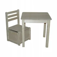 Zestawy mebli dla dzieci - STOLIK + KRZESEŁKO ZE SCHOWKIEM STARSZAK NATURALNE - miniaturka - grafika 1